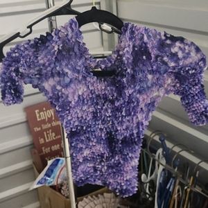 Tess 3 Quarter sleeve purple stretch top